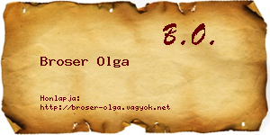 Broser Olga névjegykártya